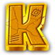 dinero n oro k symbol
