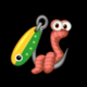 fish party worm symbol