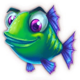 fishermans bounty deluxe green fish symbol