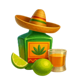 gold trio tres amigos tequila symbol