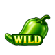 hot and spicy chili rush green wild symbol