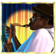 in jazz saxophonist symbol