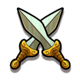 le zeus crossed swords symbol