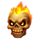 lucky lil devil flaming skull symbol