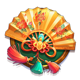 lucky sakura cat golden fan symbol