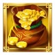 mining pots of gold coins symbol