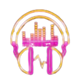party girl deluxe lock 2 spin hadphones symbol