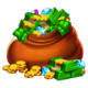 piggy bank stash money stacks symbol