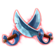pirate coins 3 chests swords symbol