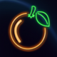 sizzling neon jackpot orange symbol