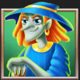 spin and spell blue hat witch symbol
