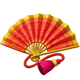 tiger king fortune folding fan symbol
