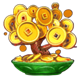 triple money jackpot gold bonsai symbol