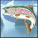 wild fishing green fish symbol