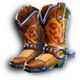 wild west revolver boots symbol