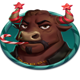wolf of xmas street bull symbol