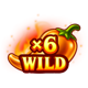 hot and spicy chili rush orange wild symbol