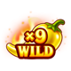 hot and spicy chili rush yellow wild symbol