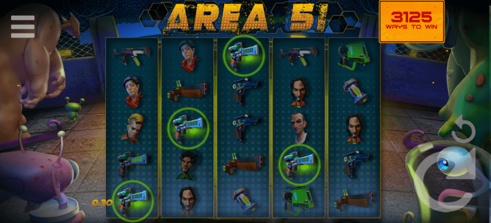 area 51 concept gaming slot normal win