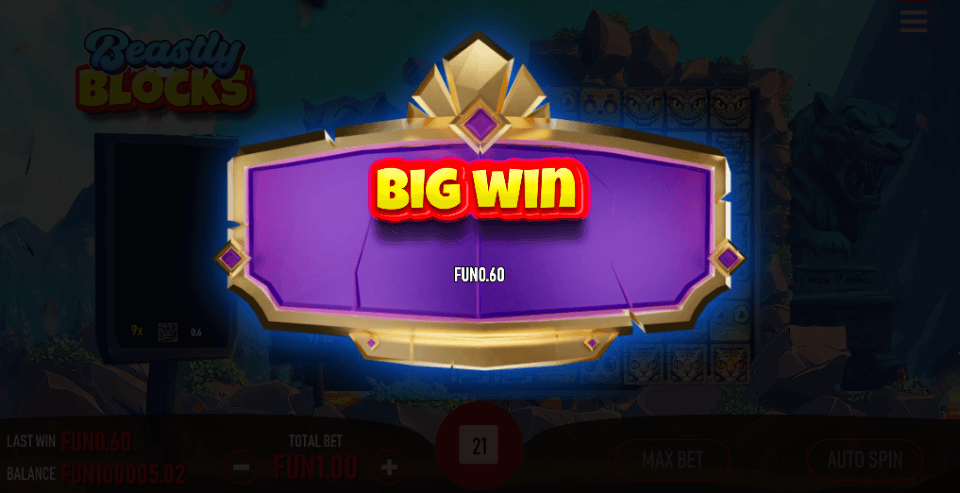 beastly blocks slot win screen