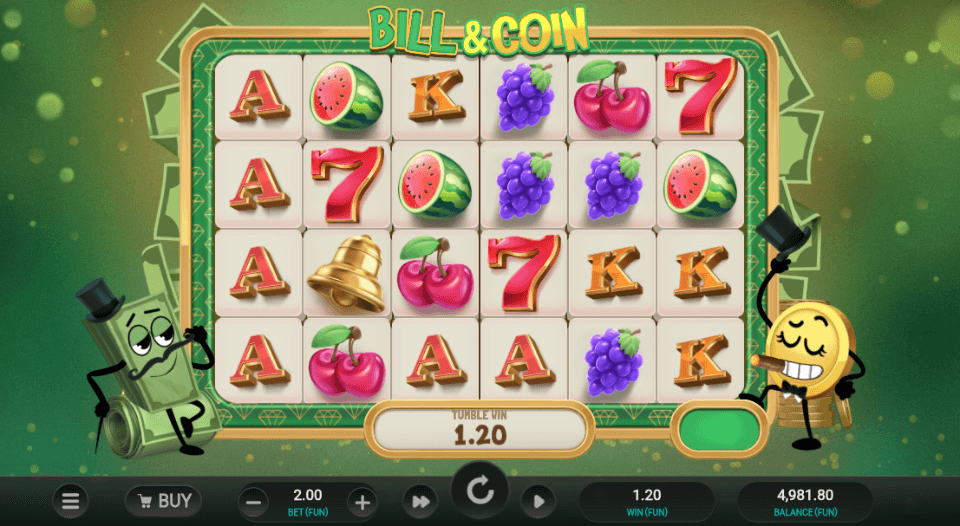 Bill and coin relax gaming
