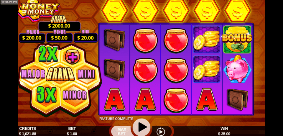 honey money slot money pots feature