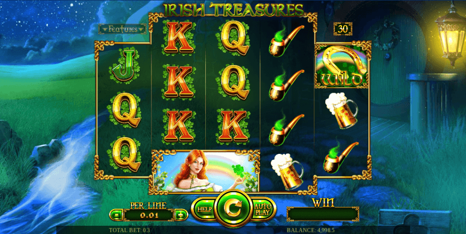 irish treasures slot base game