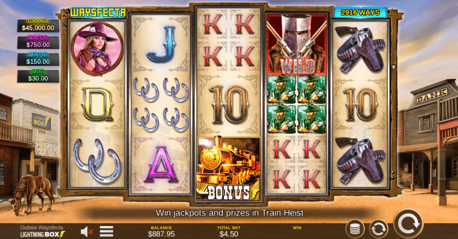 lightning box games outlaw waysfecta tableau