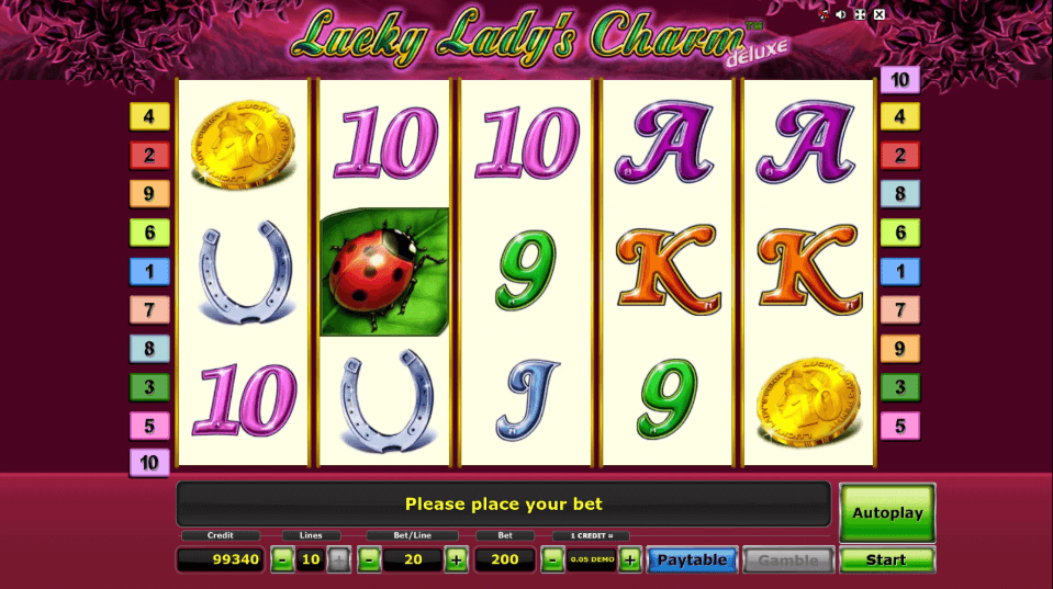 lucky ladys charm novomatic spinmybonus free spins