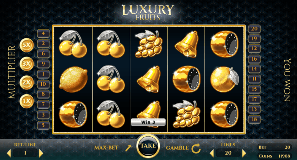 luxury fruits slot winning round