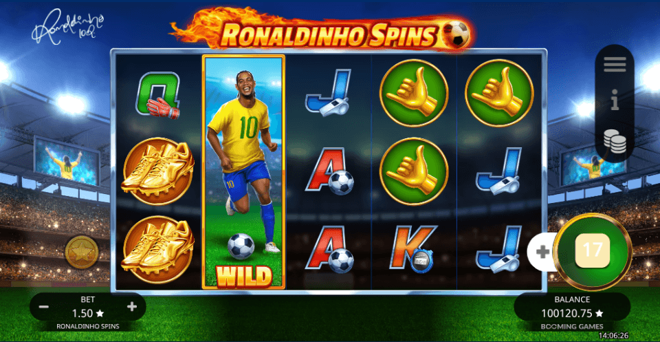 ronaldinho spins expanding wild symbol