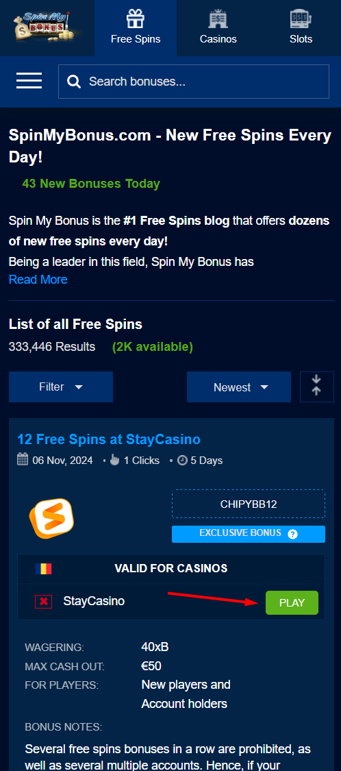 example of where affiliate links are found